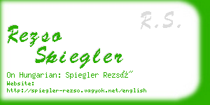 rezso spiegler business card